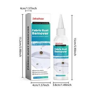 Jakehoe fabric rust remover 100ml bottle with box showing detailed product dimensions