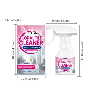 Tabella dimensionale per lo spray detergente per piastrelle e WC Jue Fish da 100 ml.