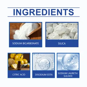 Detail view showing active ingredients like sodium bicarbonate in drain cleaner