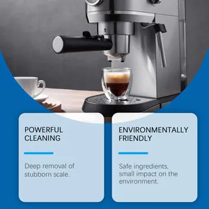 Détail du détartrage d'une machine à expresso avec des pastilles écologiques