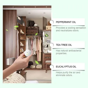 Detail van deodorantbal met voordelen van pepermunt- en tea tree-olie voor thuisgebruik