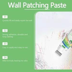 Close-up of wall patching paste with roller head for repairing wall cracks and holes