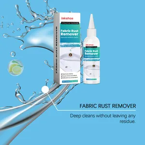 Deep cleaning fabric rust remover bottle and packaging with water splash background