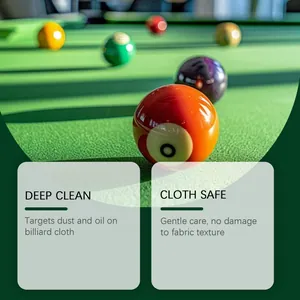 Professional macro shot of billiard balls on a table showing deep clean cloth safety