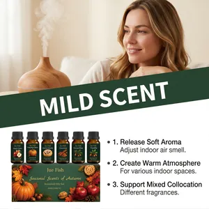 Saisonales Herbst-Ätherische Öle Set mit 6 Düften für Diffusoren und Luftbefeuchter