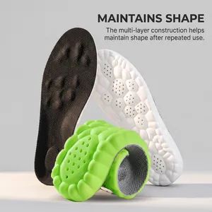 Detail of breathable popcorn foam insole showing flexibility and shape retention