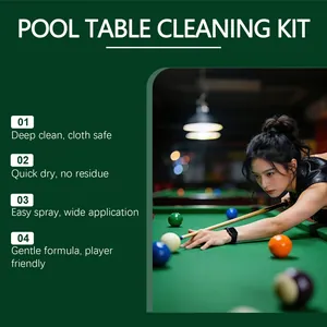 Pool table cleaning kit with deep clean and quick dry features for cloth maintenance