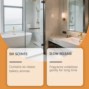 Bakery scent essential oil set detail featuring six aromas and slow release technology