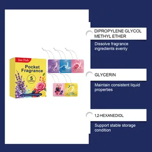 Detailed ingredient list of Jue Fish pocket fragrance with 5 scented pieces