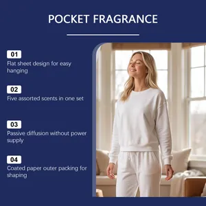 Premium pocket fragrance set with five assorted scents for closets and room freshening