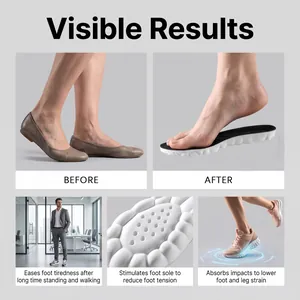 Comparison showing visible results of shock-absorbing breathable sports insoles