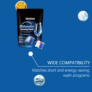 Jakehoe dishwasher pods with multi-chamber design for wide cycle compatibility.