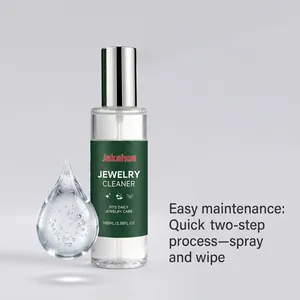 Vista dettagliata dello spray detergente per gioielli Jakehoe da 100ml con goccia.