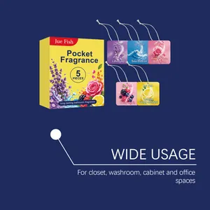 Jue Fish pocket fragrance sachets set with 5 different floral and fruity scents