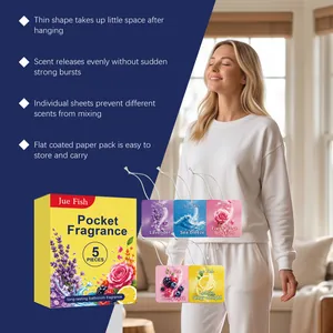 Jue Fish pocket fragrance sheets with five scents in a portable home hanging design