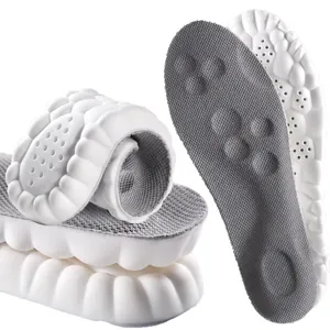 Breathable popcorn cushioning sports insoles with grey mesh surface and flexible design