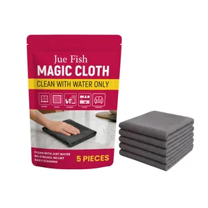 Jue Fish 5-pack multipurpose microfiber cleaning cloths for lint-free daily cleaning