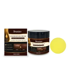 Brunizo 100g καφέ κρέμα επισκευής δέρματος με σφουγγάρι για παπούτσια και έπιπλα