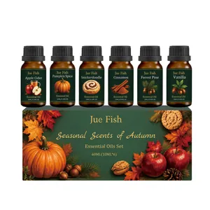 Jue Fish Herbst Ätherisches Öl Set mit sechs saisonalen 10ml Düften für Aromatherapie
