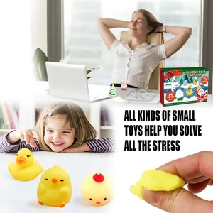 Christmas advent calendar 24-day countdown gift box with cute squeeze toys for stress relief
