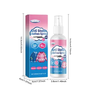 Jakehoe anti-statische kledingspray 100 ml met exacte productafmetingen op de afbeelding.