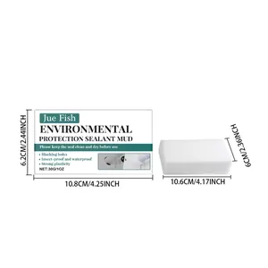 Detailed view showing dimensions of Jue Fish environmental sealant mud package and block