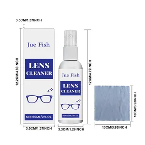60ml eyeglass lens cleaner spray kit with microfibre cloth and box dimensions