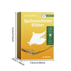 Product dimensions of JAYSUING dishwasher detergent sheets 30 pieces eco-friendly box