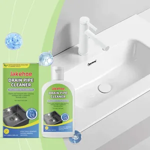 Ισχυρό καθαριστικό αποχέτευσης Jakehoe 100ml σε έναν καθαρό λευκό νιπτήρα μπάνιου