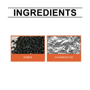 Detailopname van de ingrediënten rubber en aluminiumfolie van de waterdichte butyltape