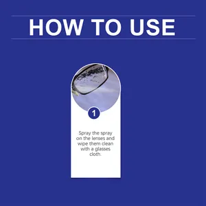 Instructional guide for using eyeglasses cleaning spray to ensure clear lenses