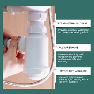 Close-up view of applying waterproof sealing clay to a white PVC pipe joint