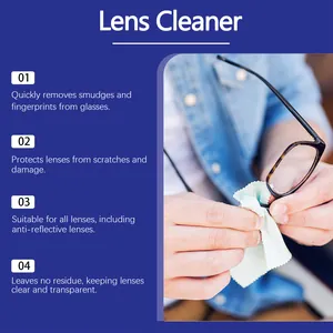 Effective lens cleaner used on glasses for streak-free and crystal clear vision.