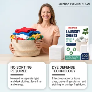 Jakehoe laundry detergent sheets for color-safe washing without sorting clothes