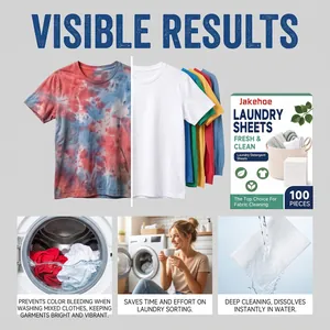 Jakehoe laundry detergent sheets for deep cleaning and color bleeding prevention