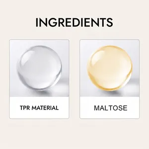 Vista dettagliata del materiale TPR trasparente e del ripieno di maltosio per squishy