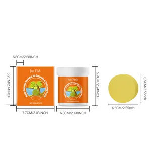Detailed dimensions of multi-purpose coconut oil cleaning paste with jar and sponge