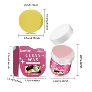 Jakehoe stainless steel cleaning paste 100g with sponge and detailed product dimensions