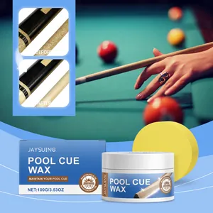 Professional pool cue wax for wood shaft maintenance with usage comparison and sponge