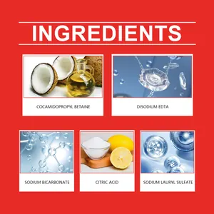 Ingrediëntenlijst voor de ontstopper met citroenzuur en natriumbicarbonaat.