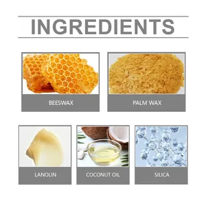 Natural ingredients for leather care cream including beeswax and coconut oil