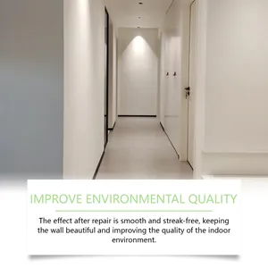 Smooth streak-free white wall finish in a modern hallway after using wall repair kit