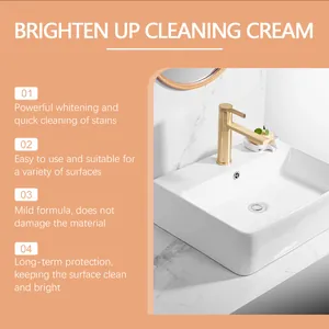 Multi-purpose brightening cleaning cream for powerful stain removal on sinks and taps