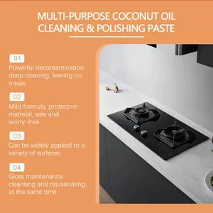 Multi-purpose coconut oil cleaning and polishing paste for deep stain removal on stove