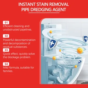 Detail van leidingontstoppingsmiddel dat een toilet reinigt met een sterke blauwe draaikolk