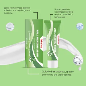 Detail showing Jakehoe wall mending agent tube and packaging with product features.