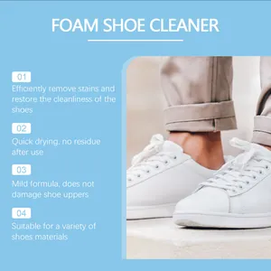 Nettoyant mousse sans eau efficace pour baskets blanches et divers types de matériaux