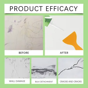 Visual demonstration of wall repair kit mending deep cracks and peeling paint surfaces