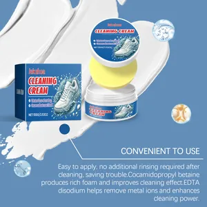 Jakehoe white shoe cleaning cream detail showing ingredients like Cocamidopropyl betaine