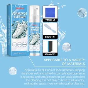 Kit de nettoyage Jakehoe pour chaussures avec mousse, brosse, serviette et éponge